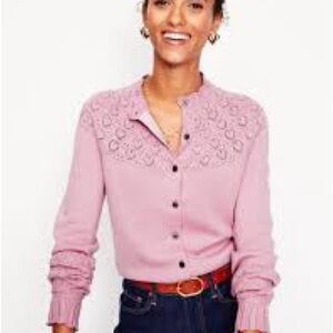 Boden Pretty Raglan Cardigan Soft Lavender Pink size M